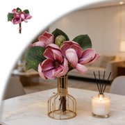 Magnolia Artificial Flower Magnolia Flower Indoor Real Touch Flowers for Home Decor Centerpieces for Tables