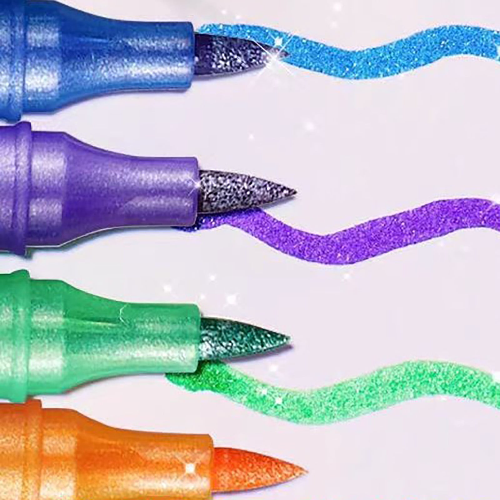 Flash Pen, Luminous Marker Pen, 48 Colors,48 Colors Glitter Gel Pen Set, Metallic Marker Pens with Fiber Tip, Smooth Paint Markers for Adult Coloring Diy Crafts Christmas Card Making, 10Ml Each