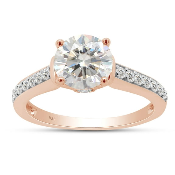 1 4/9 ct. t.w Center 7MM Round Cut Lab Created Moissanite Diamond Solitaire Engagement Ring For Women In 14K Rose Gold Over Sterling Silver (G-H Color, VVS1 Clarity, 1.45 Cttw)-4