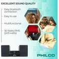 thumbnail image 3 of Philco Stereo Shelf Systems Tray Loading CD Player with FM Radio, Bluetooth Streaming, Black Remote | LCD Display | 3.5mm Headphone Jack | MP3 & Aux, 3 of 7