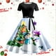 thumbnail image 1 of Vestidos de Mujer Vestido de Fiesta de Noche de Manga Corta Con Estampado Navideño de Los Años 50, 1 of 3