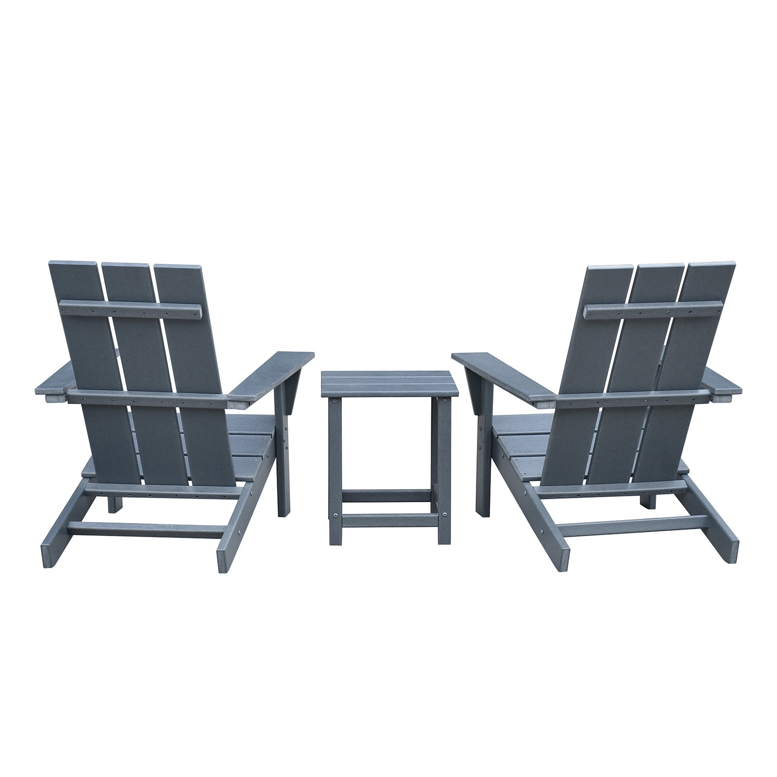LiviNest Adirondack Chair Set of 2 with Side Table: All-Weather HDPE Patio Furniture for Backyard & Deck - Ergonomic Design Outdoor Seating for Adults & Seniors
