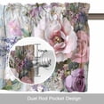 thumbnail image 6 of Window Valance for Kitchen, Lavender Rose Pastoral Wildflower Board Rod Pocket Short Curtain for Small Windows, Light Filtering Decorative Valance, 56 x 16 Inch, 1 Panel, 6 of 9