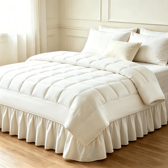 3pcs Twin Comforter Set, All Season Comforter Set, 1 Comforter, 1 Pillowcase And 1 Bed Skirt