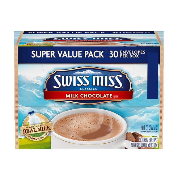 Swiss Miss Classics Milk Chocolate Hot Cocoa Mix, 30 Count 21.9 oz