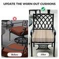 thumbnail image 5 of Outdoor Patio Cushion Covers 4 Pack Abstract Beige Patio Chair Cushion Covers with Ties and Zipper Rustic Vertical Stripes Waterproof Outdoor Seat Cushion Covers for Patio Furniture 20"x18", 5 of 9