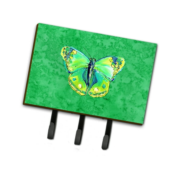 Carolines Treasures 8863TH68 Butterfly Green on Green Leash or Key Holder Triple multicolor