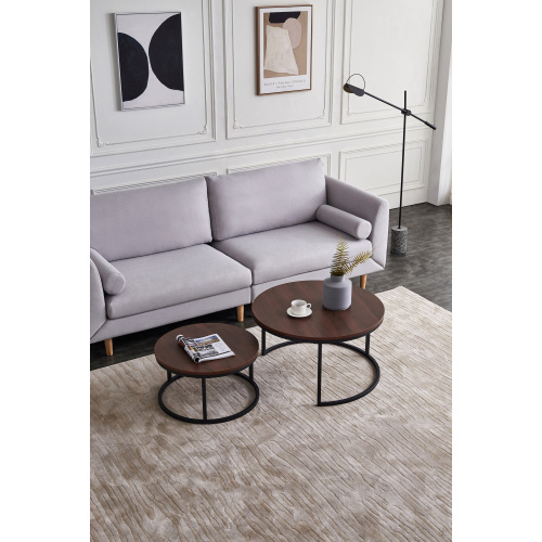 Senjay Modern Nesting coffee table,Black color frame with walnut top32