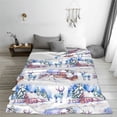 thumbnail image 5 of Bingfone Snowy Cottage Holiday Scene Print Flannel Fleece Blanket Throw Blanket for Bed,Sofa,Couch,Travel,Camping(40"x30" ), 5 of 8