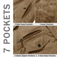 thumbnail image 5 of TACVASEN Men's Winter Warm Fleece Lined Jacket Thicken Windbreaker Cargo Coat with 7 Pockets Casual Work Field Outwear Khaki 2XL, 5 of 8