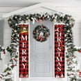 thumbnail image 2 of Merry Christmas Banner Christmas Porch Sign Decorations - Red Black Buffalo Plaid Outdoor Xmas Decor, Hanging Christmas Banner for Indoor Outside Front Door Garage Holiday Party Wall Decor, 2 of 9