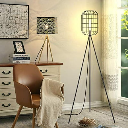 industrial stand floor lamp farmhouse tall rustic lighting living modern