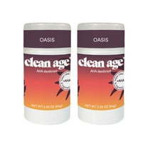 2-Pack Clean Age AHA Deodorant for Teens | Aluminum-Free, Safe for Sensitive Skin | Oasis Scent | 2.5 oz