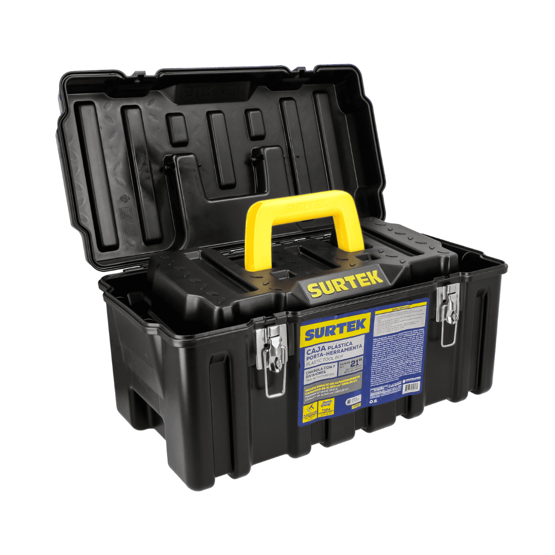 Surtek CPS17 17 Plastic Toolbox with Metal Latches