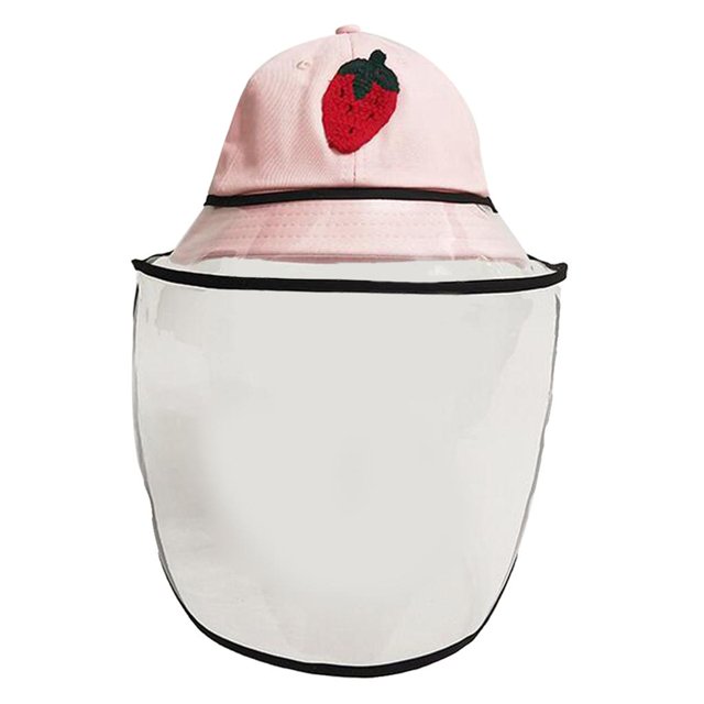 Sombrero de protección facial para niños, gorro de con baba de saliva anti escupir con sombrero de de facial trans rosa-L