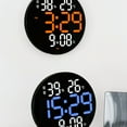 thumbnail image 4 of QualitChoice Horloge Murale ABS Télécommande de Remplacement Ronde à Piles Horloges LED Numériques Alarmes Compteur d'Humidité Orange, 4 of 6