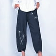 thumbnail image 1 of SMihono Pantalon en Lin pour Femmes Mode Grande Taille Décontracté Ample Mode Été Décontracté Poche Droite Imprimé Pantalon Grand pour Femmes, jusqu'à 65 % de Réduction!, 1 of 5
