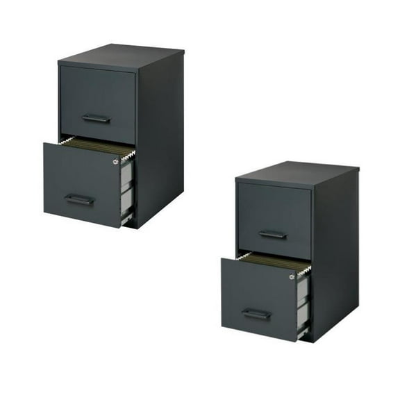 Value Pack (Set of 2) 2 Drawer Letter File Cabinet in Black