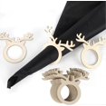 thumbnail image 3 of 20 Pcs Christmas Wooden Reindeer Napkin Ring Holders Horn Ring Table Dinner For Xmas Party Decoration Cute Napkin Buckle Home Napkin Ornaments Banquet, 3 of 5