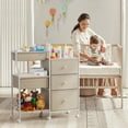 thumbnail image 4 of Baby Diaper Organizer and Storage Cart - 3 Tiers with Dividers and Drawers for Nursery, Bedroom, Changing Table and Crib, 4 of 7