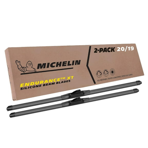 MICHELIN® Endurance XT 20"/19" Silicone   Water Repellency Beam Windshield Wiper Blades, 2 Pack