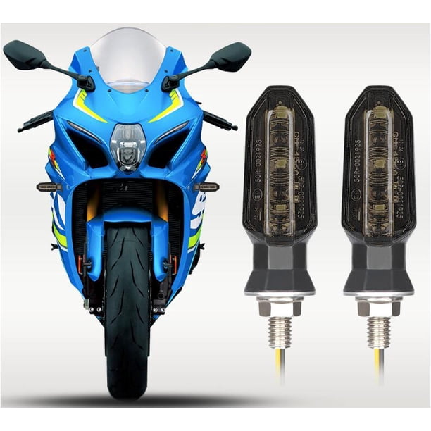 Mini luces LED de señal de giro para motocicleta de 8mm, luz intermitente ámbar, lámpara de señal de giro, accesorios de lámpara indicadora de Moto de 12V