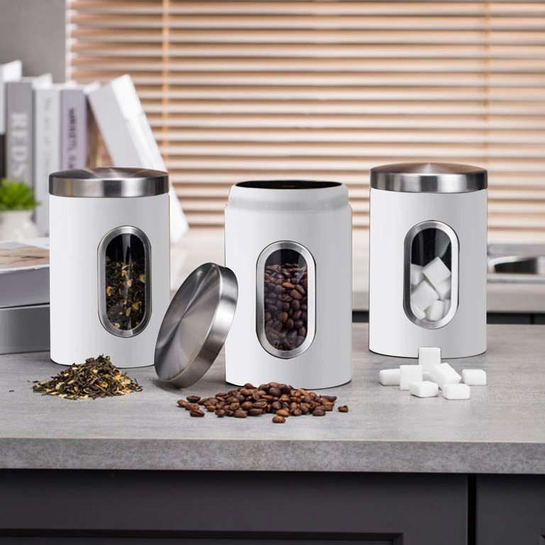 3 Pieces Stainless Steel Food Storage Jars Organization Container