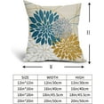 thumbnail image 5 of Yellow Teal Dahlia Pillow Cover 20x20 Inch Summer Spring Geometric Floral Elegant Line Flower Pillow Case Farmhouse Outdoor Decor for Home Bedroom Living Room Linen Square Cushion Covers, Set of 2, 5 of 6