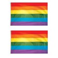 thumbnail image 1 of WREESH 3x5 Foot Rainbow Flag 3 Stripes-Vivid Color And Proof-Canvas Header Gay Pride, 1 of 9