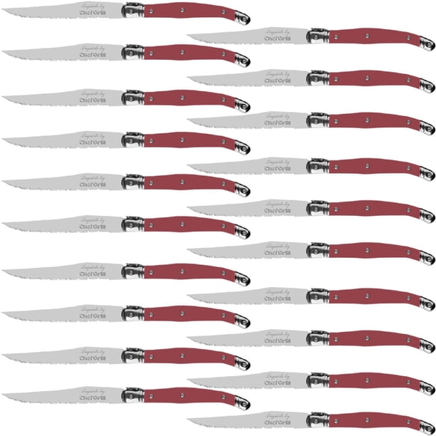 Cuchillos Fabricado en Plástico ABS LaguioleCherry 20 pzas 23 cm Cereza Acero Inoxidable Cuchillo para carne.