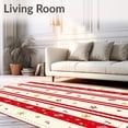 thumbnail image 2 of ODIKA 4'x6' Machine Washable Non-Slip Area Rug, Enchanted Starlight Cane Stripe Yuletide Magic High Traffic Rug, Red, 655824, 2 of 7