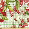 thumbnail image 2 of Ambesonne Spring Garden Fabric by the Yard, Orchids Pomegranates, 3 Yards, Dark Pink Reseda Green, 2 of 5