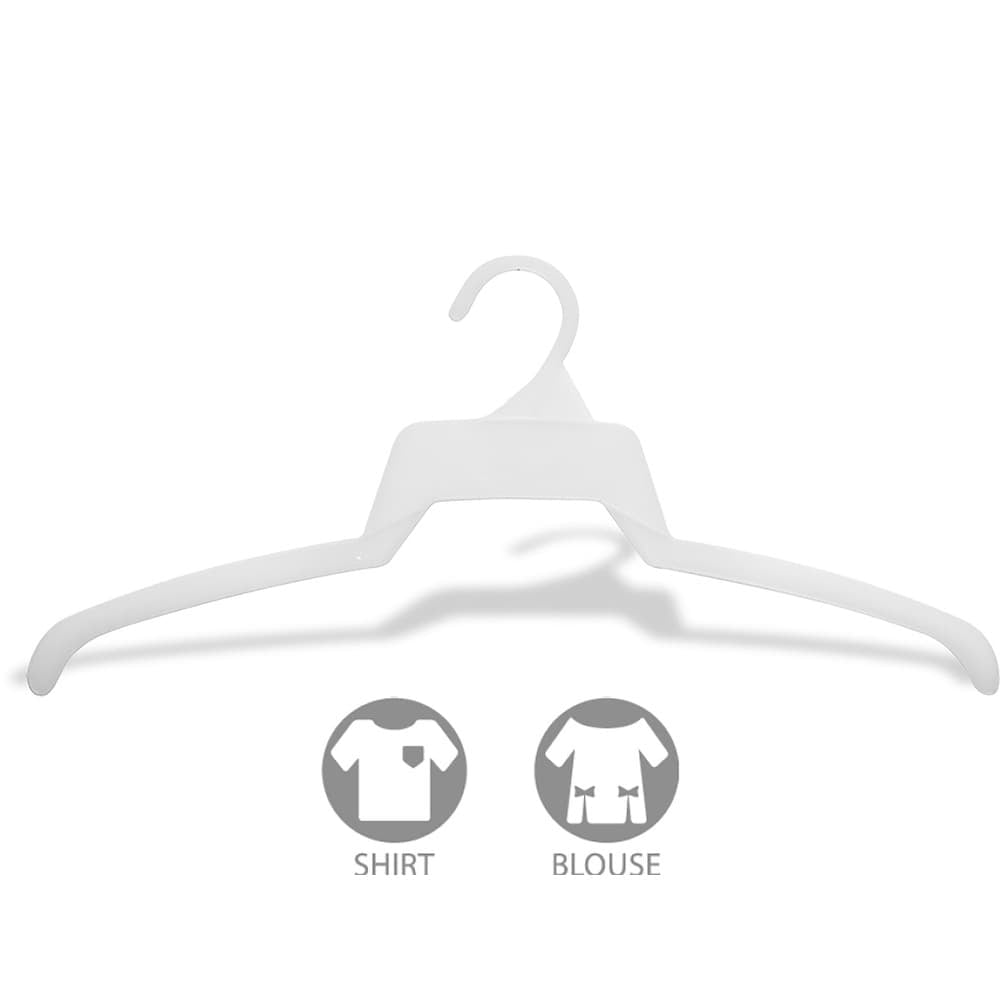 The Great American Hanger Company Super Thin White Plastic Top Hanger, Box of 500 Flat Space Saving Shirt Hangers