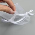 thumbnail image 4 of 10pc Organza Gift Bags with Drawstring Wedding Party Christmas Favor Gift Bags Organza Pouches for Potpourri White 10x8cm, 4 of 6