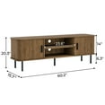 thumbnail image 6 of Mid-Century Modern Media Console, Tambour TV Stand with Storage Cabinet and Shelf for 70" TVs, Walnut Brown, 6 of 10