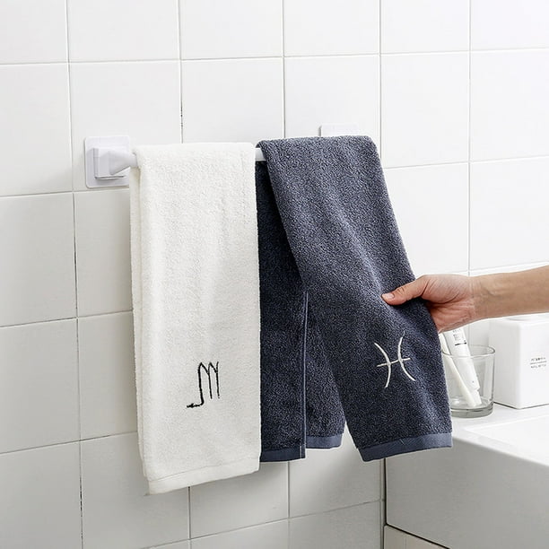 Self Adhesive Towel Rod Bar Wall Bath towel rack Towel Holder Rail Rack for Kitchen Bathroom 24.5cm White Walmart