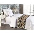 thumbnail image 2 of Earthy Bed Runner, Old Weathered Cracked Tree Trunk Look Artwork Modern Minimal Neutral Print, Decorative Accent Bedding Scarf for Hotels Homes & Guest Rooms, Twin, Brown Beige and Grey, by Ambesonne, 2 of 3