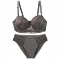 thumbnail image 2 of Hrsba Womens Underwire Light Padding Solid Color Soft Material B C Cup 2 Piece Set For Women, 2 of 5