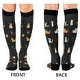 thumbnail image 4 of FORMRS Womens Knee High Socks Casual Long Thick Travel Daily Wear, 2 Pairs, Pixel Cat, 4 of 6