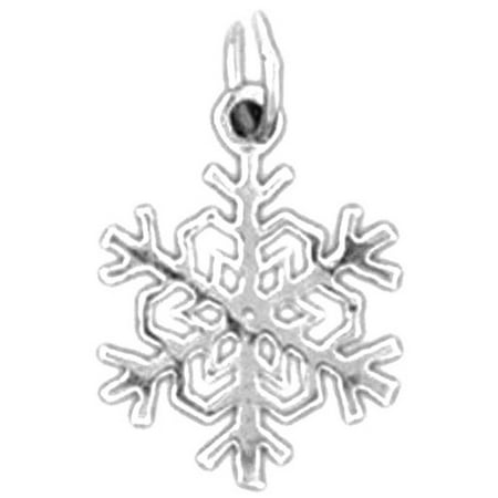 14K White Gold Snow Flake Pendant - 18 mm