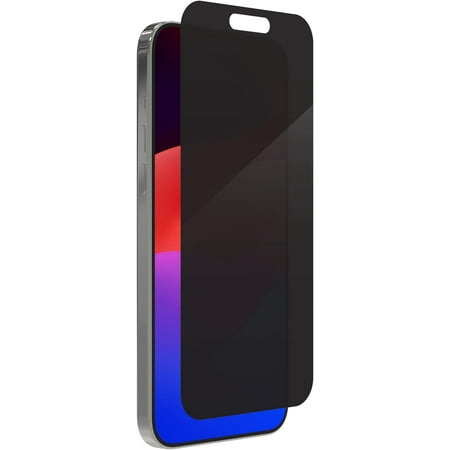 ZAGG - InvisibleShield Glass Elite Privacy Maximum Impact & Privacy Filtering Screen Protector for Apple iPhone 15 Pro Max - Clear