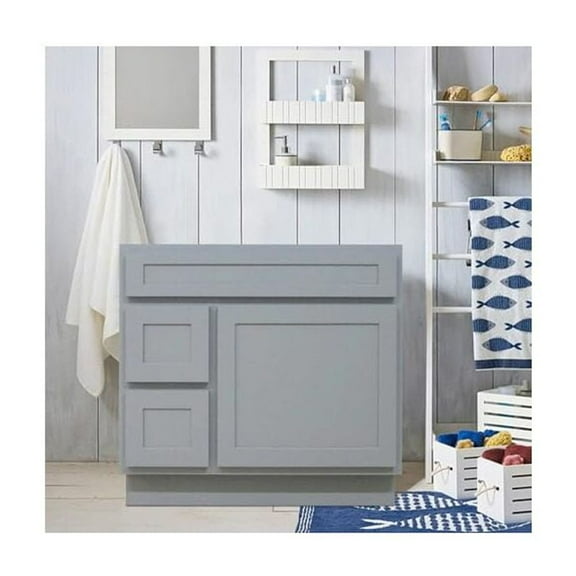 Vanity Art VA4036-2LG 36 in. Vanity Cabinet with Knockdown, Gray