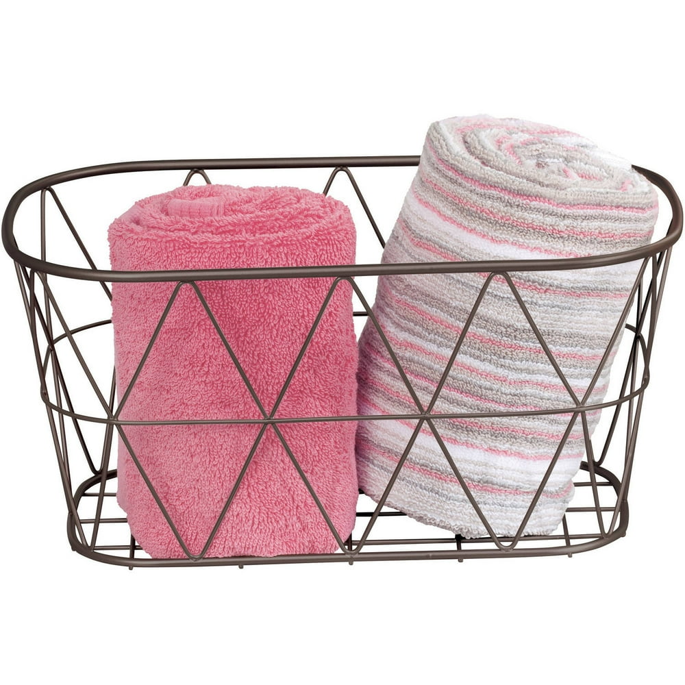 Better Homes & Gardens Small Bathroom Bronze Wire Storage Basket, 1