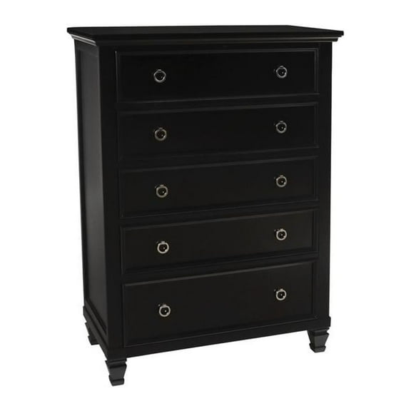 New Classic Furniture Tamarack 5-Drawer Transitional Wood Chest in Black