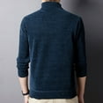thumbnail image 3 of SWSMCLT Men's Long Sleeve Sweater Solid Turtleneck Knit Office Business Casual Slim Fit Pullover Sweaters Pullover Thermal Navy 36, 3 of 5
