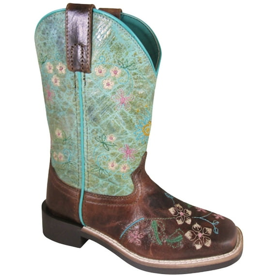 Smoky Mountain Western Boots Girls Wildflower Leather Brown 3023Y