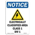 thumbnail image 1 of SignMission OS-NS-A-1218-V-11705 12 x 18 in. OSHA Notice Sign - Electrically Classified, 1 of 1