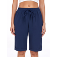 thumbnail image 2 of PPYOUNG Women's Bermuda Short Knee Lengh Comfy Drawstring Shorts with Pockets for Summer 2025, 2 of 5