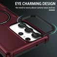 thumbnail image 6 of Dteck for Samsung Galaxy S24 FE Case, Magnetic Ring Compatible with Magsafe Wireless Charger, Shockproof Heavy Duty Protection Phone Case Cover, Winered, 6 of 10