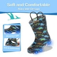 thumbnail image 5 of FUNCOO PLUS Boys Rain Boots Toddler Kids Light Up Waterproof Boots with Handles, Dinosaur, Size 10, 5 of 7